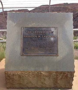 Lavender monument at viewpoint